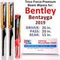 2019 Bentley Bentayga Performance Beam Wipers (Set of 3) w/Rear Wiper