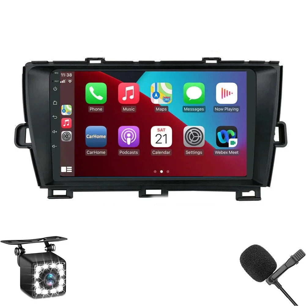 9" 1280*720 IPS 2+32G Android Auto CarPlay Car Stereo Radio for Toyota Prius 2009-2016 GPS w/Cam