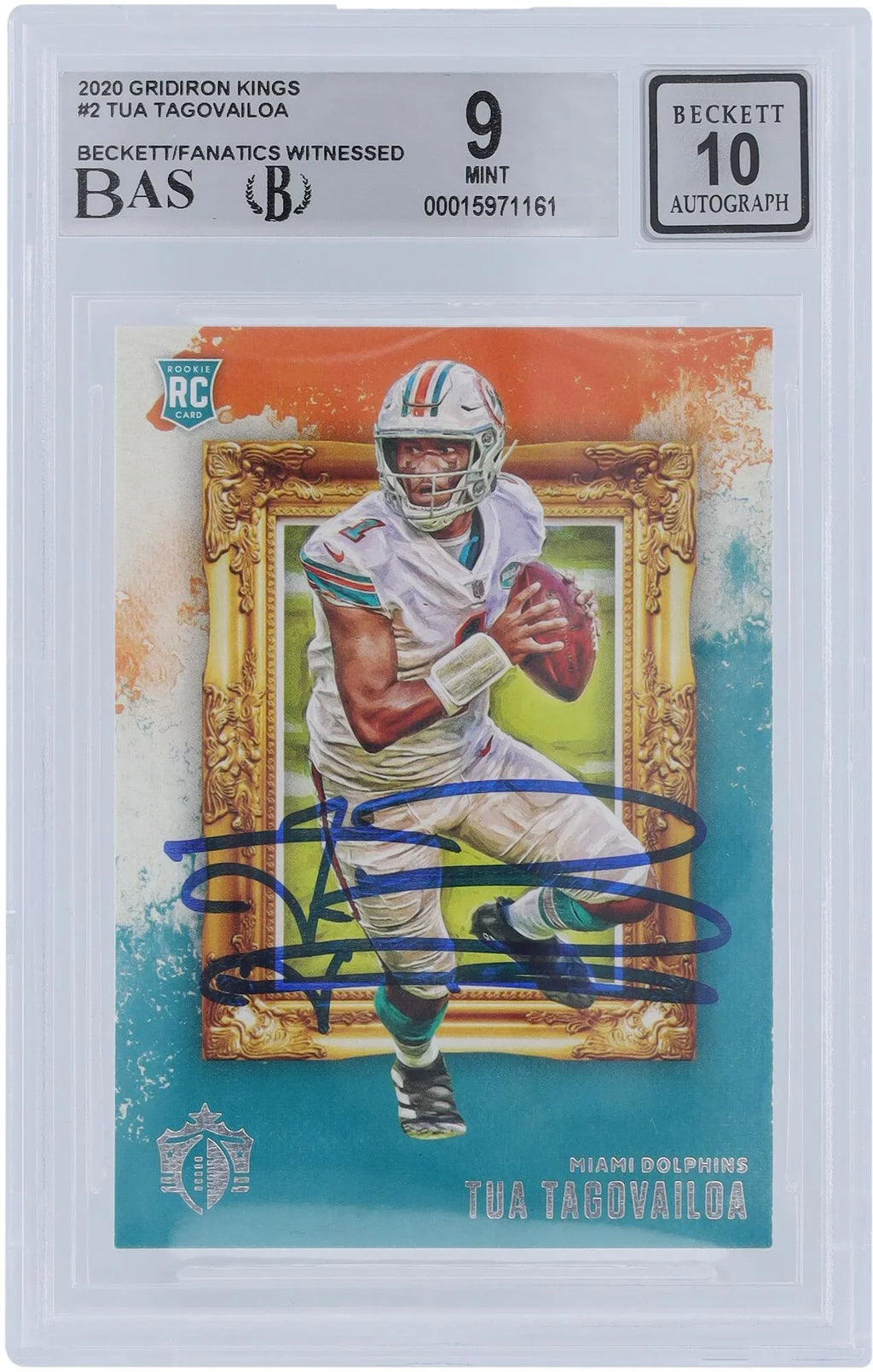 Tua Tagovailoa Miami Dolphins Autographed 2020 Panini Gridiron Kings #GK-2 Beckett Fanatics Witnessed Authenticated 9/10 Rookie Card - Fanatics Authentic Certified