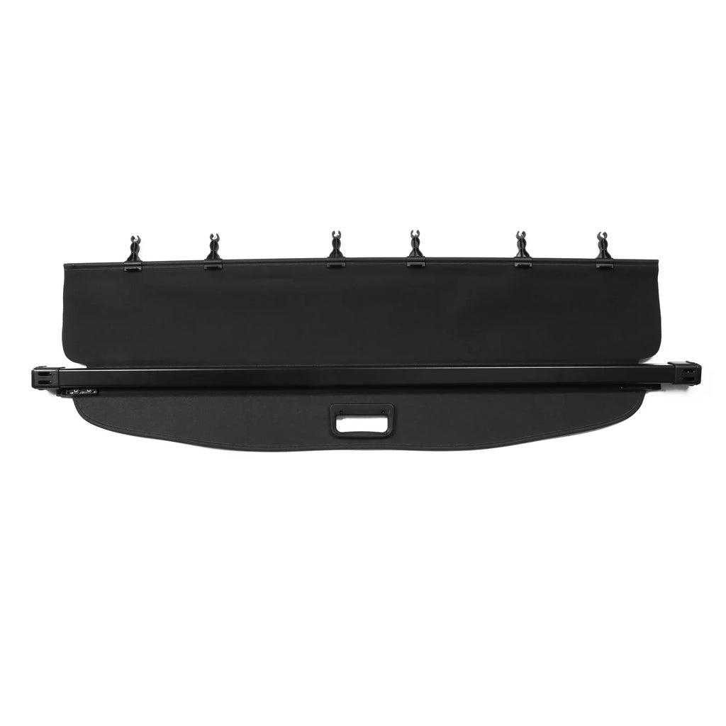 Ikon Motorsports Cargo Shield Suitable With 2014-2018 Subaru Forester (Only Fit Automatic Rear Gate) PVC & Aluminum Rod Black Security Rear Trunk Coating Security Retractable Shield