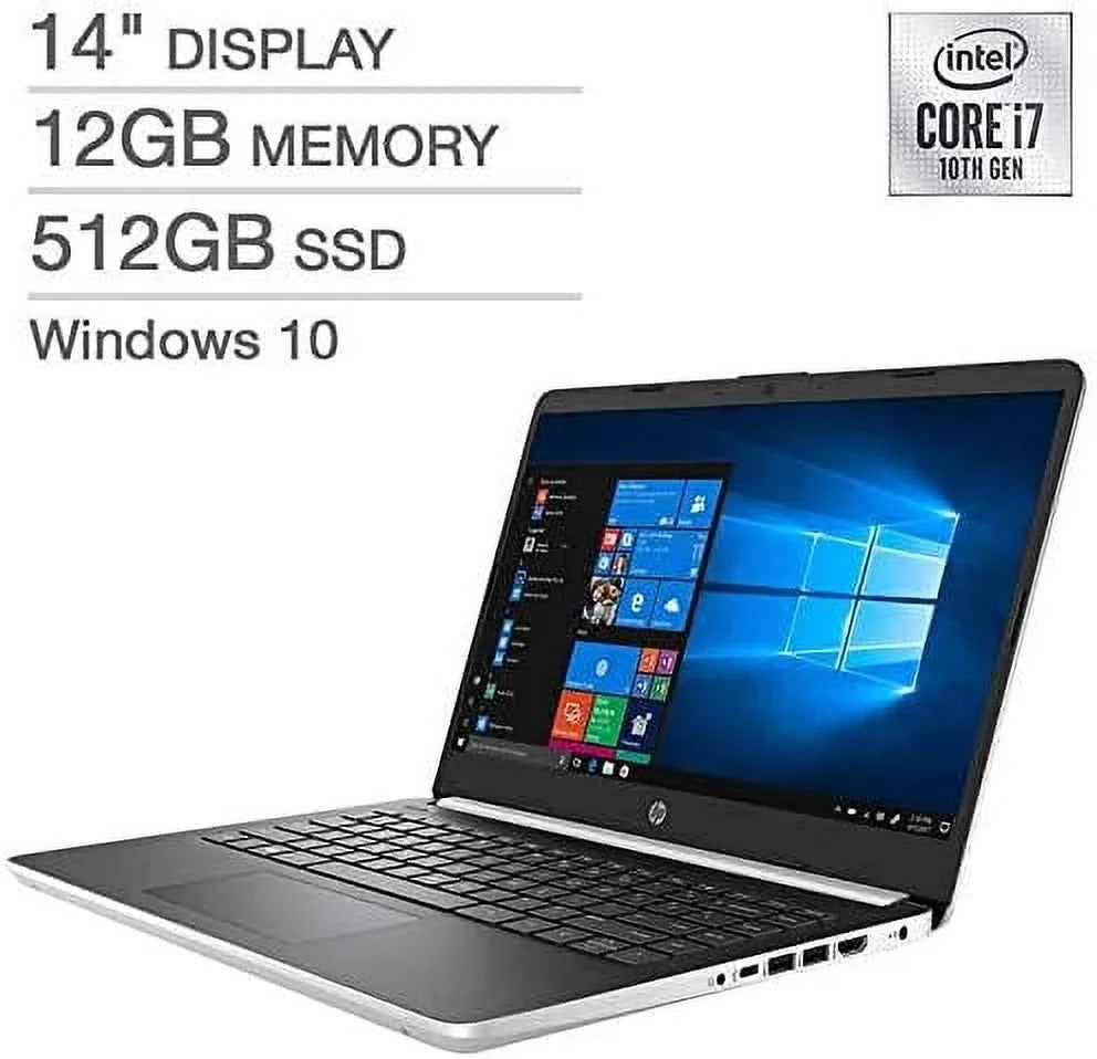 Open Box HP Laptop 14" 1920x1080 i7-1065G7 12GB 512GB SSD 14-DQ1045CL - BLACK/SILVER