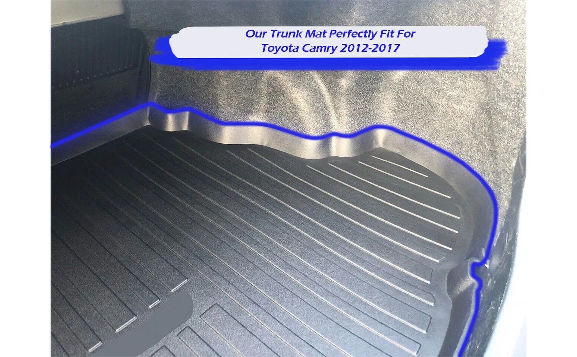EACCESSORIES EA Cargo Liner – Trunk Mat for Toyota Camry 2012-2017 – Strong Trunk Mats for Cars with Raised Lip – Non-Slip Car Trunk Mat Rubber – Easy to Install – Laser Pre-Cut Design