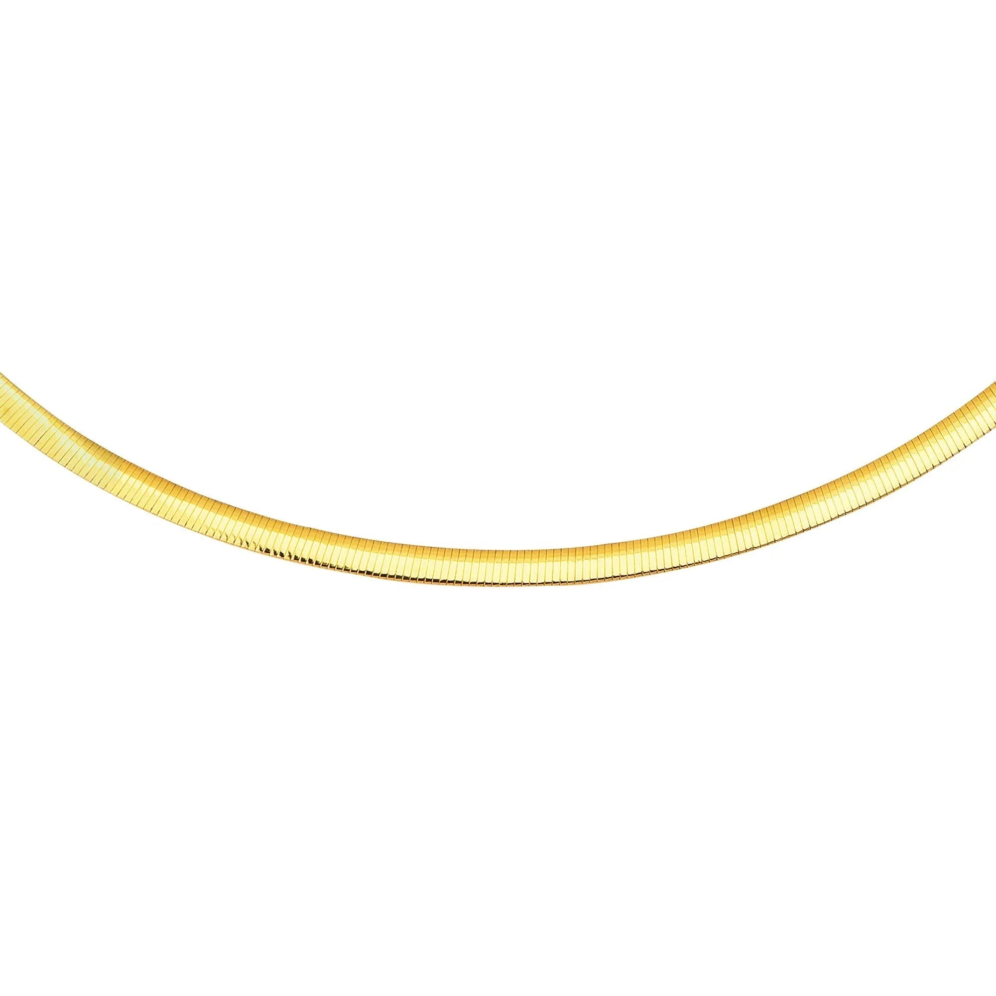 JewelStop 14K Yellow Gold And Sterling Silver 2-Tone Gold Reversible 4mm Domed Omega Chain 18 Inches