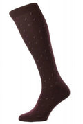 Pantherella Addison Cotton Fil D'Ecosse Over the Calf Socks - Burgundy