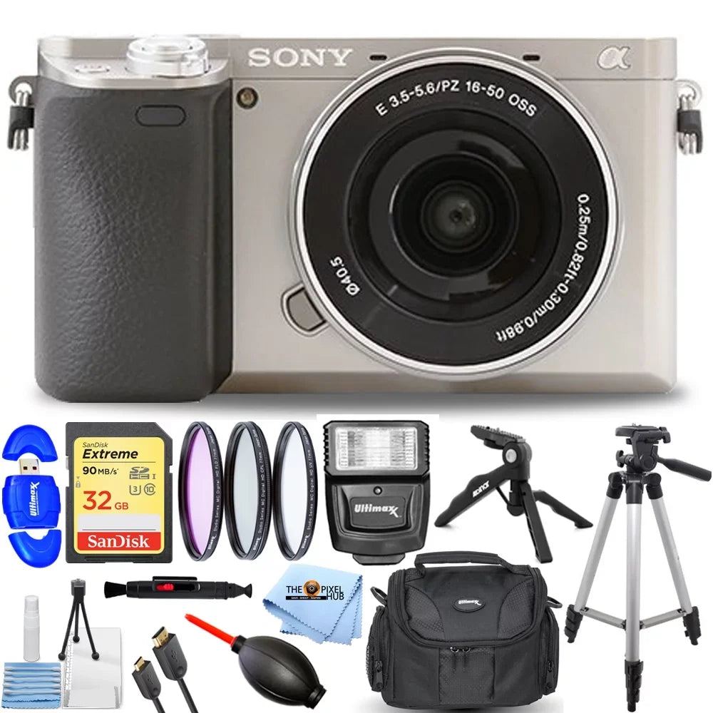 Sony Alpha a6400 Mirrorless Digital Camera w/ 16-50mm Lens - 12PC Accessory Bundle