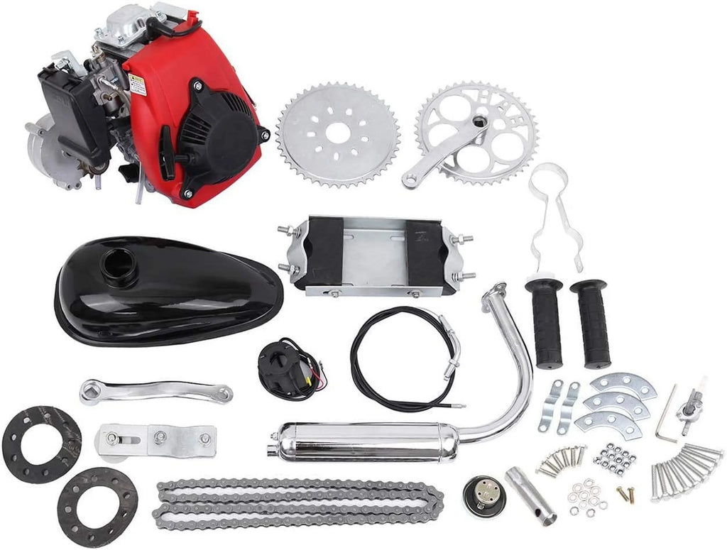 PEXMOR 53cc 4-Stroke Bike Motor Bicycle Engine Kit, Motorized Gas Bike Conversion Kit, Bicycle Motor Kit Cycle Gasoline Petrol Motor Refit Set Super Fuel-efficient for 26-28" Bikes with V-Frame