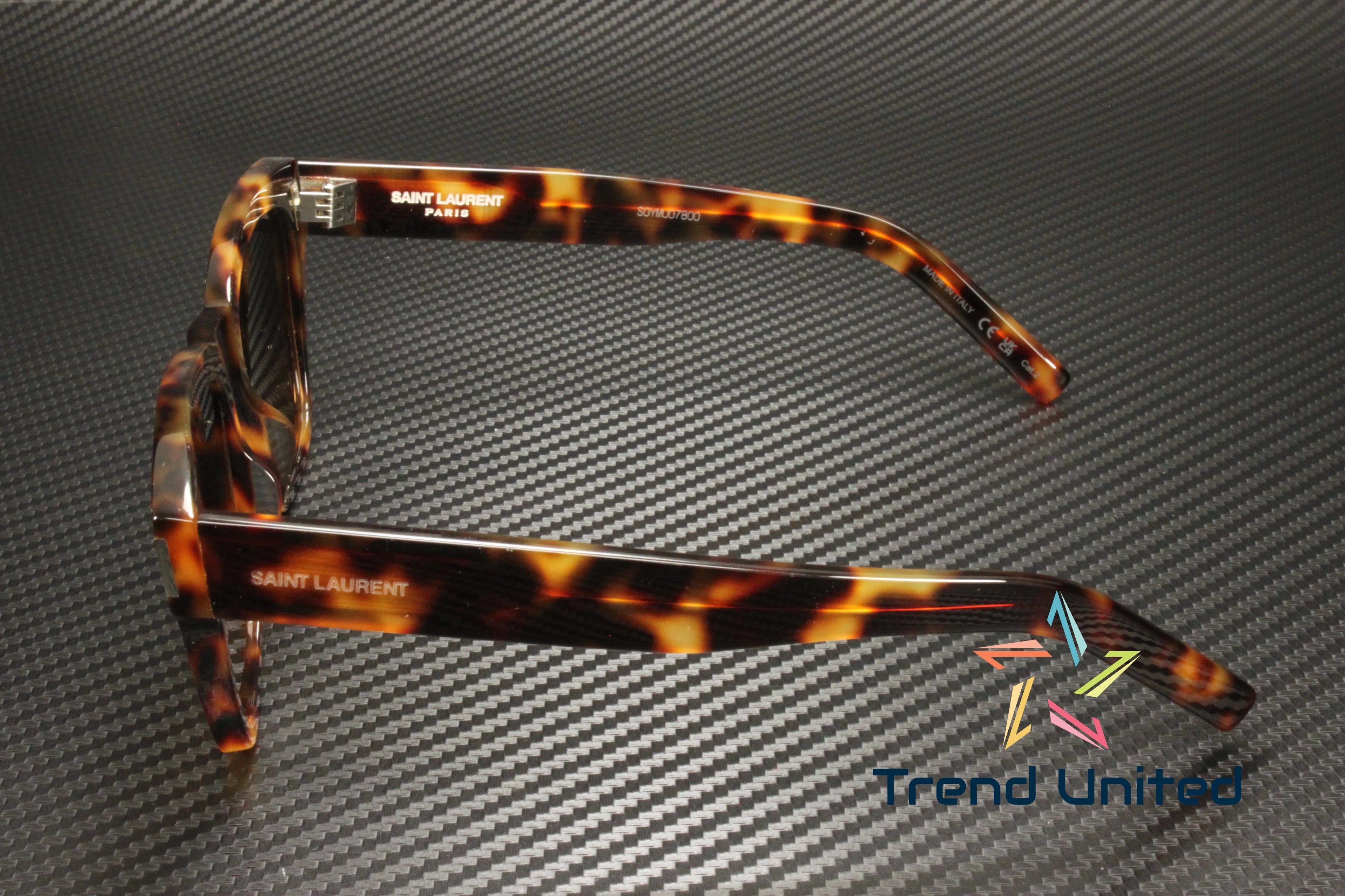 SAINT LAURENT SL 560 003 Squared Acetate Havana Brown 54 mm Unisex Sunglasses