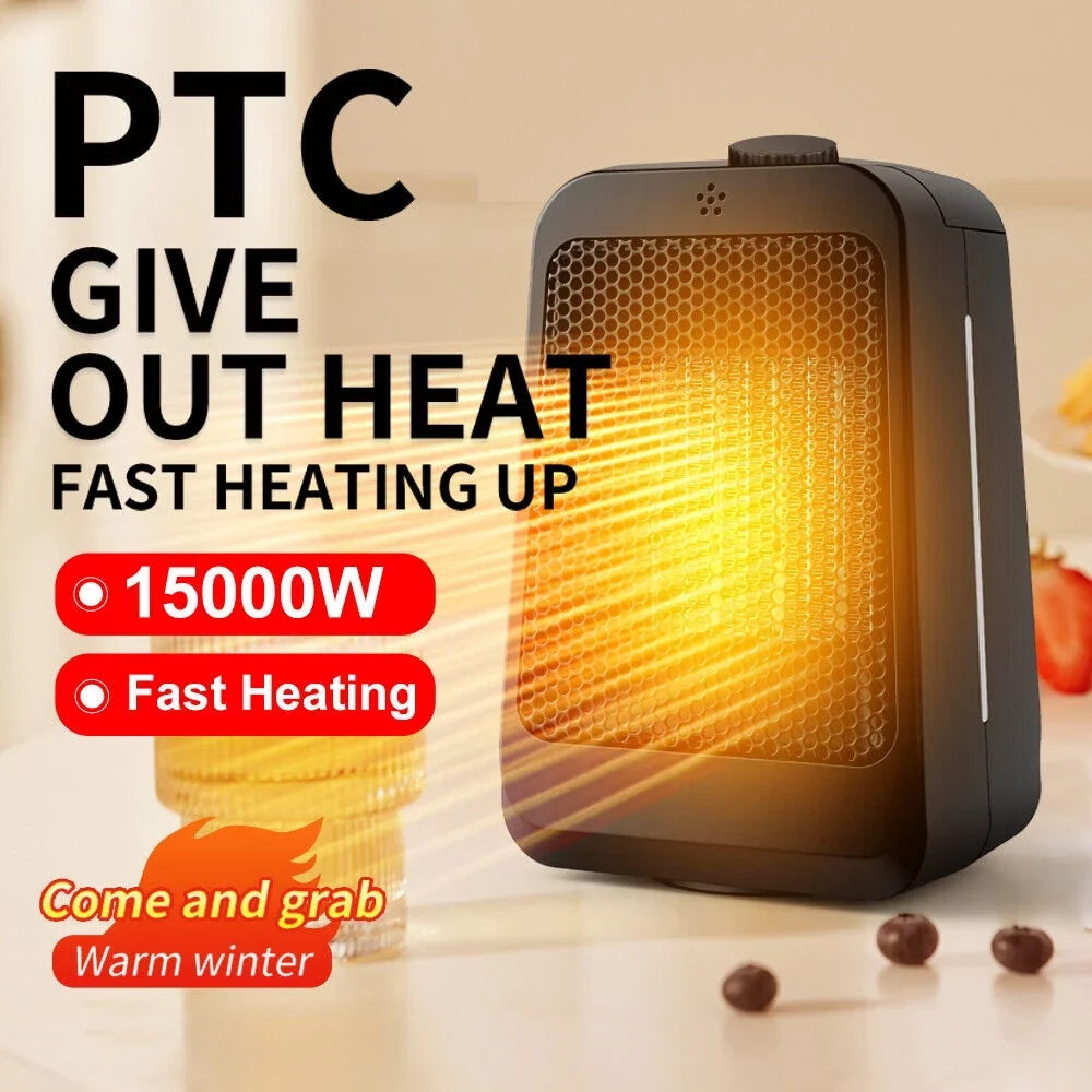 JahyShow Portable Space Heater - Keep Warm Anywhere - Adjustable Thermostat, 3 Modes - Black Office and Home Heater