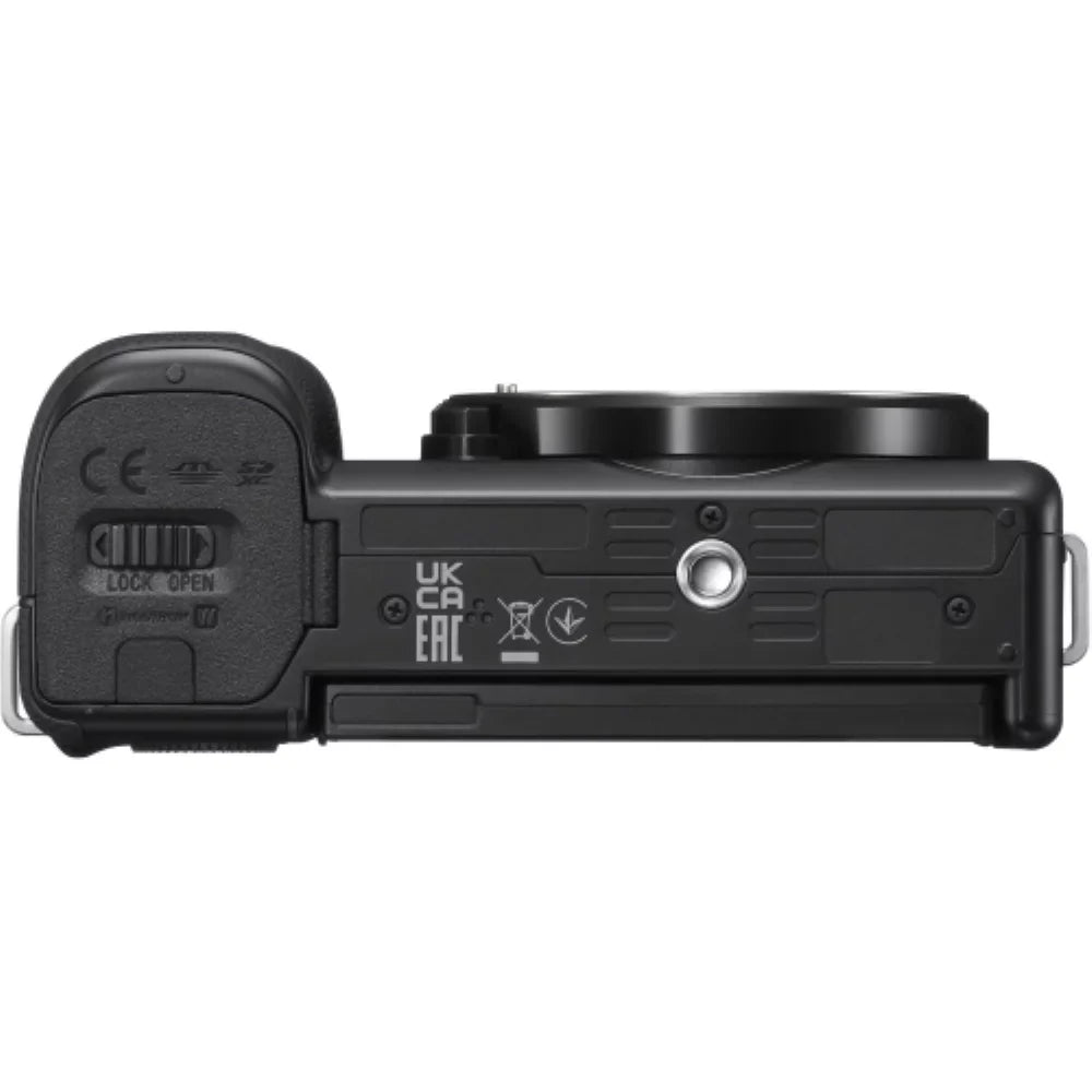 Sony ZV-E10 Mirrorless Camera |16-50mm Lens (Black) Bundle with Transcend 64GB Memory Card + Flexible Tripod + Camera Bag + Cleaning Kit (5 Items)