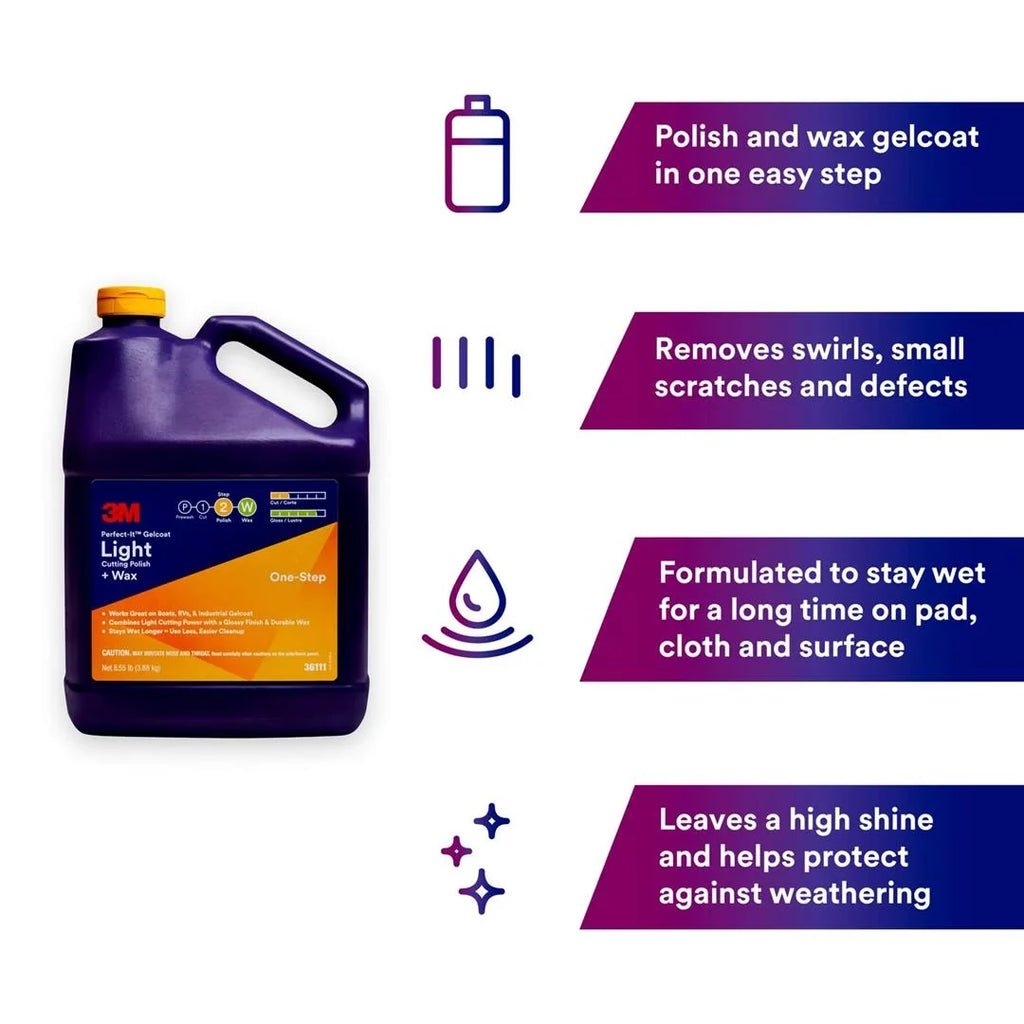 3M 36111; Gelcoat Light Cut Polish-Wax Gallon