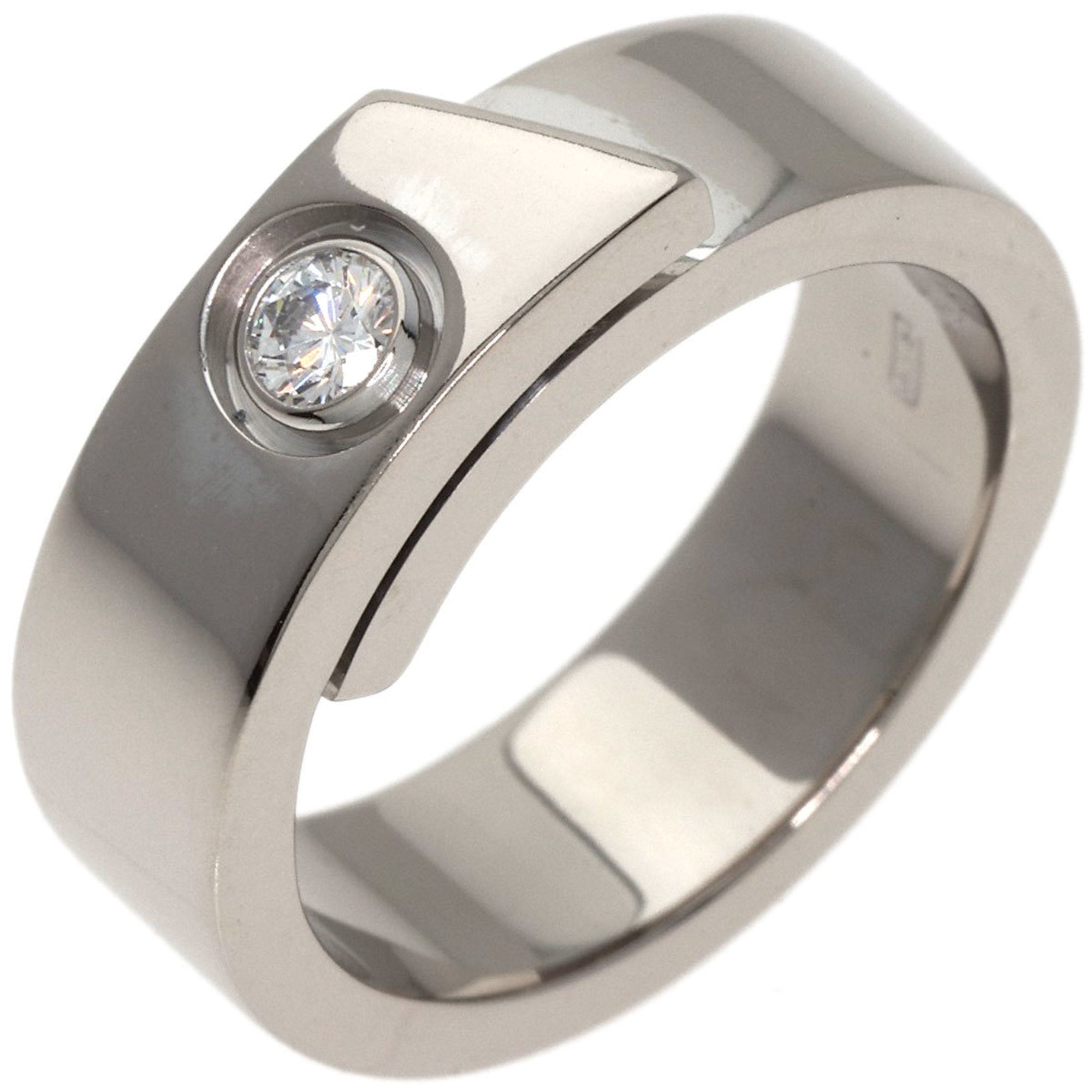 Pre-Owned Cartier Anniversary 1P Diamond #48 Ring, K18 White Gold, Women's, CARTIER (Good)