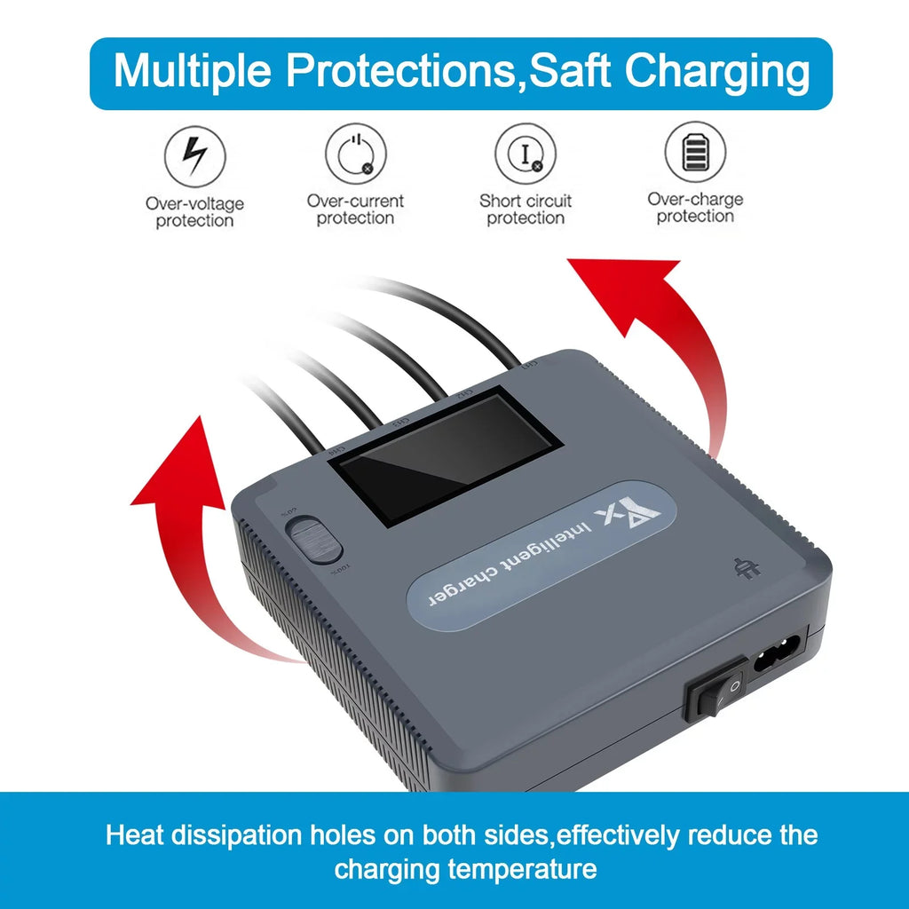 ZiSUGP Matching With DJI Mavic Air 2 And Air 2S Battery Charger Hub With LCD Display 6 In 1 Quick Battery Charger Charging Accessories Photography Drones with Camera 4k