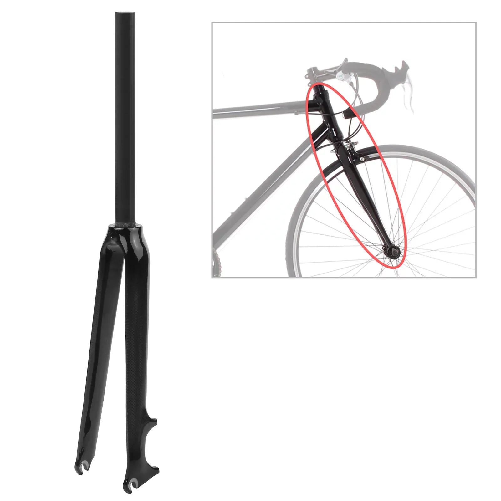 Walmeck Ultralight Carbon Fiber Road Bicycle Fork, 700C Bike Front Fork, Cycling Fork, 28.6mm, Improved Shock Absorption, Perfect for Rough Terrain