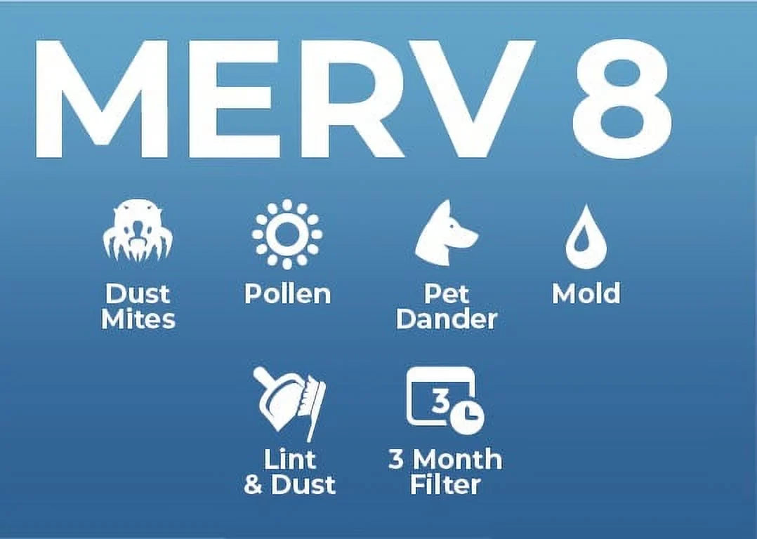 14x30x1 MERV 8 Pleated AC Furnace Air Filters. 6 Pack