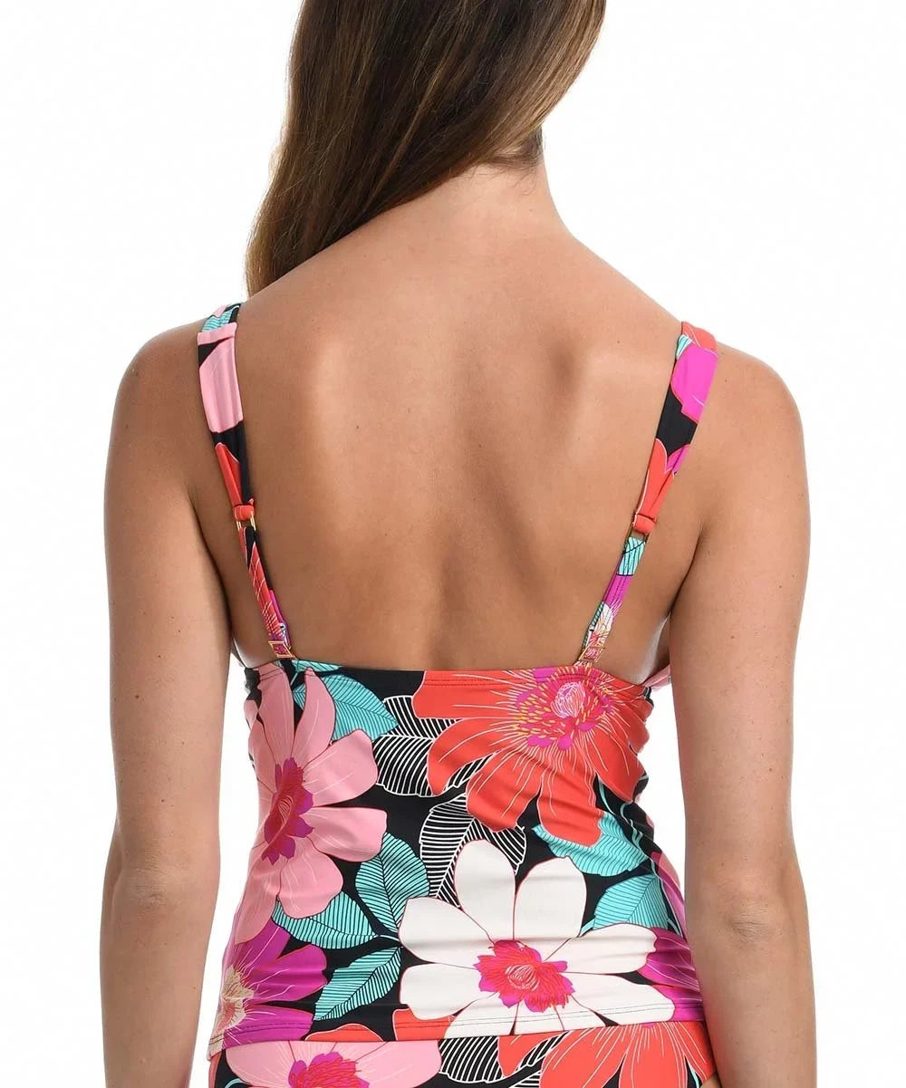 La Blanca Women's Knot Trim Tankini Top Swimsuit Pink Size 6
