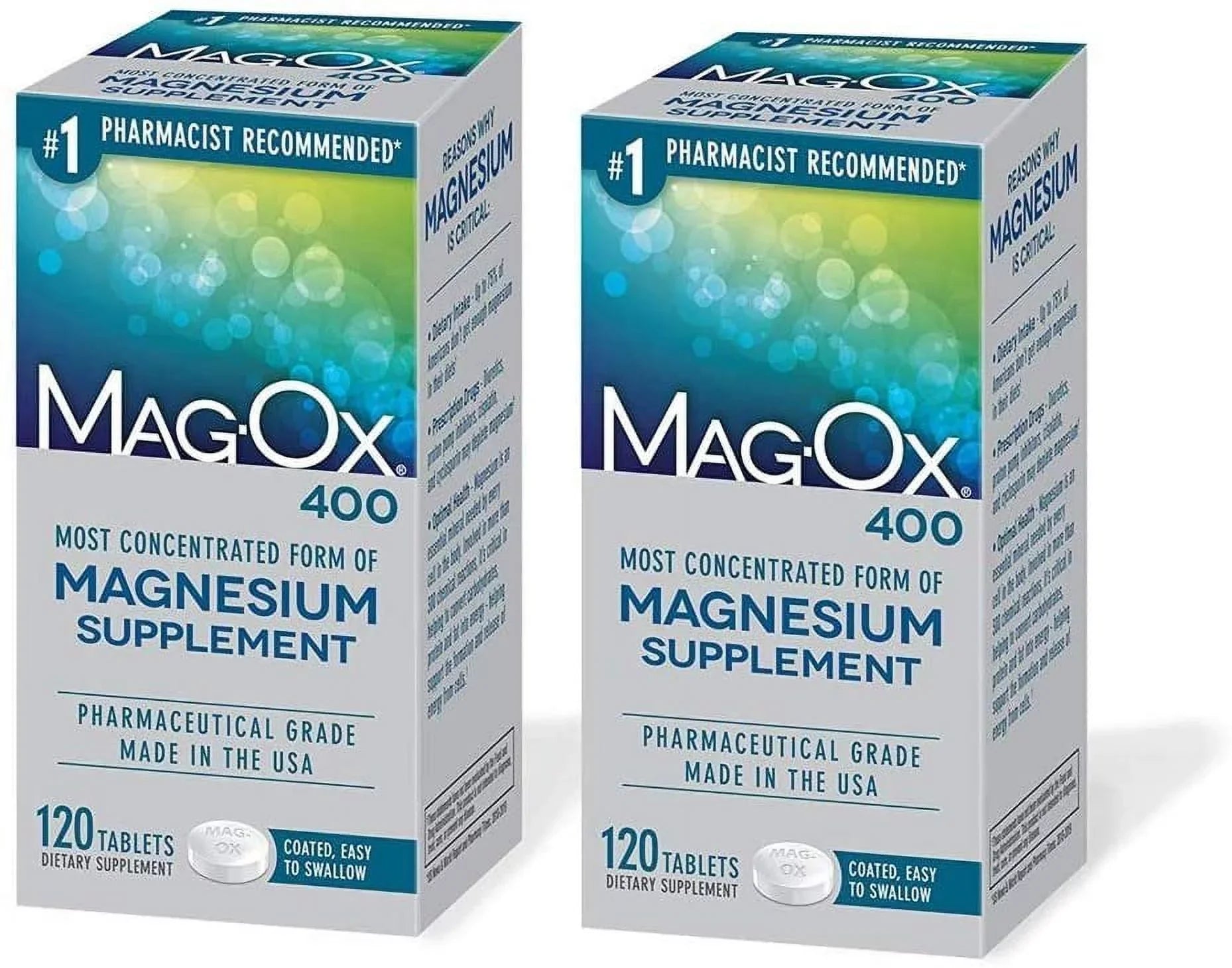 MagOx 400 Magnesium Oxide Dietary Supplement Most Concentrated form of Magnesium 120 Tablets