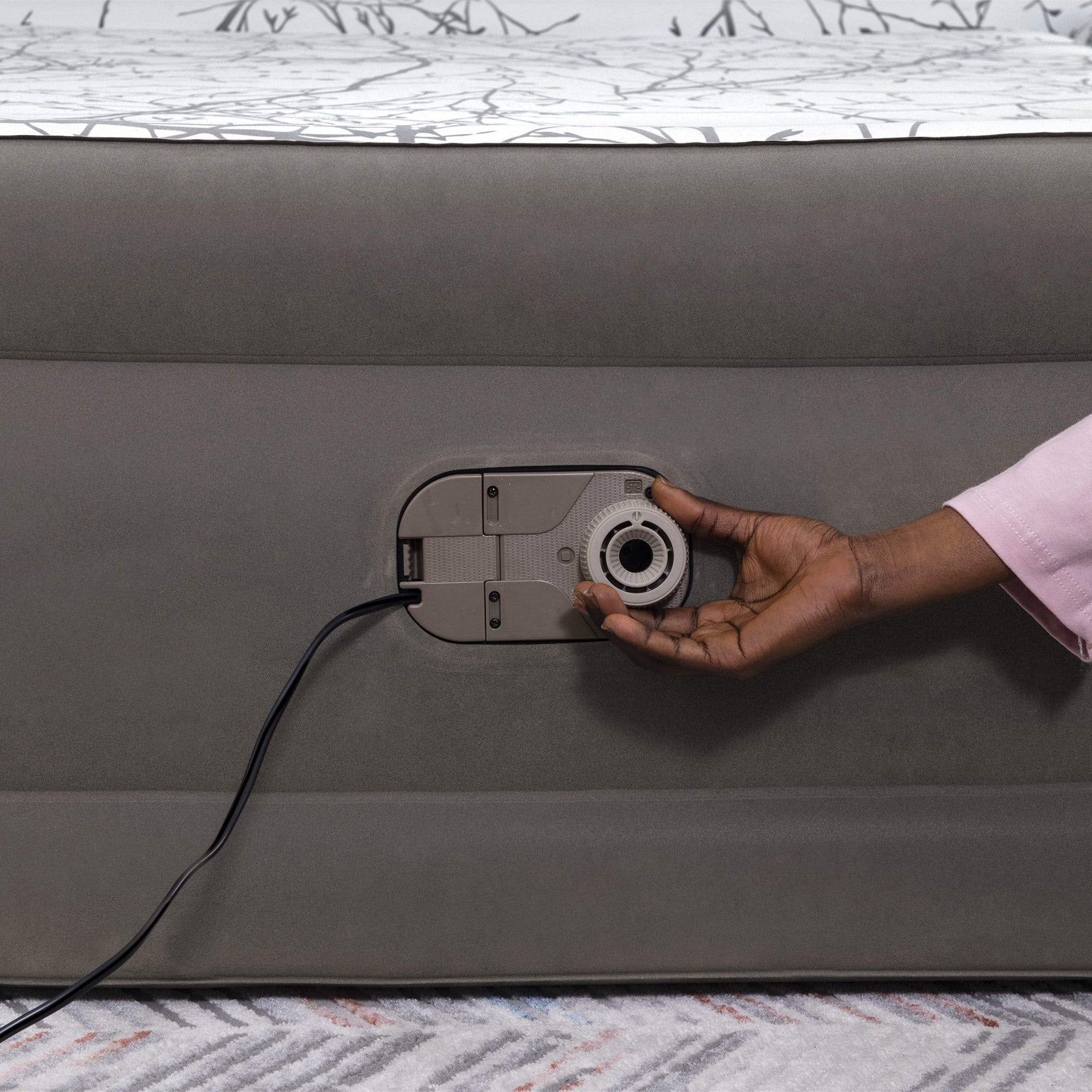 Bestway Tritech Cushify Top Air Mattress Queen 18” with Built-in AC Pump and Antimicrobial Coating