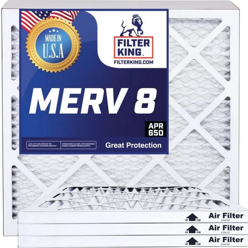 Filter King 12.5x33.5x1a Air Filter | 4-PACK | MERV 8 HVAC Pleated A/C Furnace Filters | MADE IN USA | Actual Size: 12.5 x 33.5 x .75"