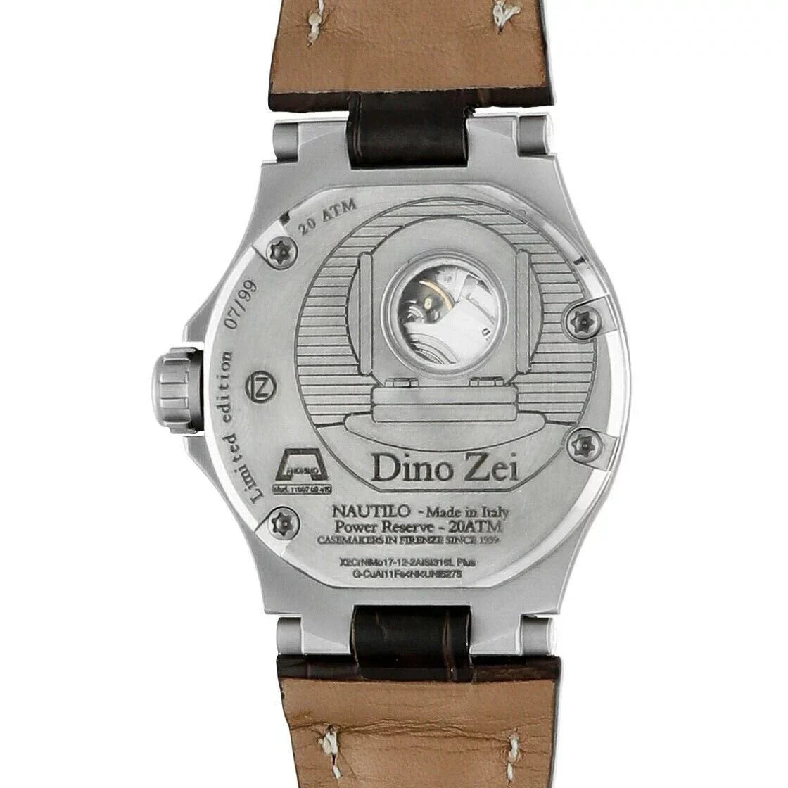 Dino Zei Nautilo Limited Edition 11007 Steel Leather Automatic Men's Watch