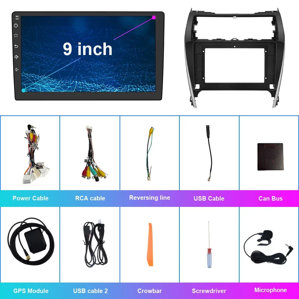 10 inch Touch Screen Car Radio Stereo Matching for Toyota Camry 2012 2013 2014, with Carplay Android Auto GPS/FM/Wifi/USB, Support SWC,Bluetooth,GPS Navigation