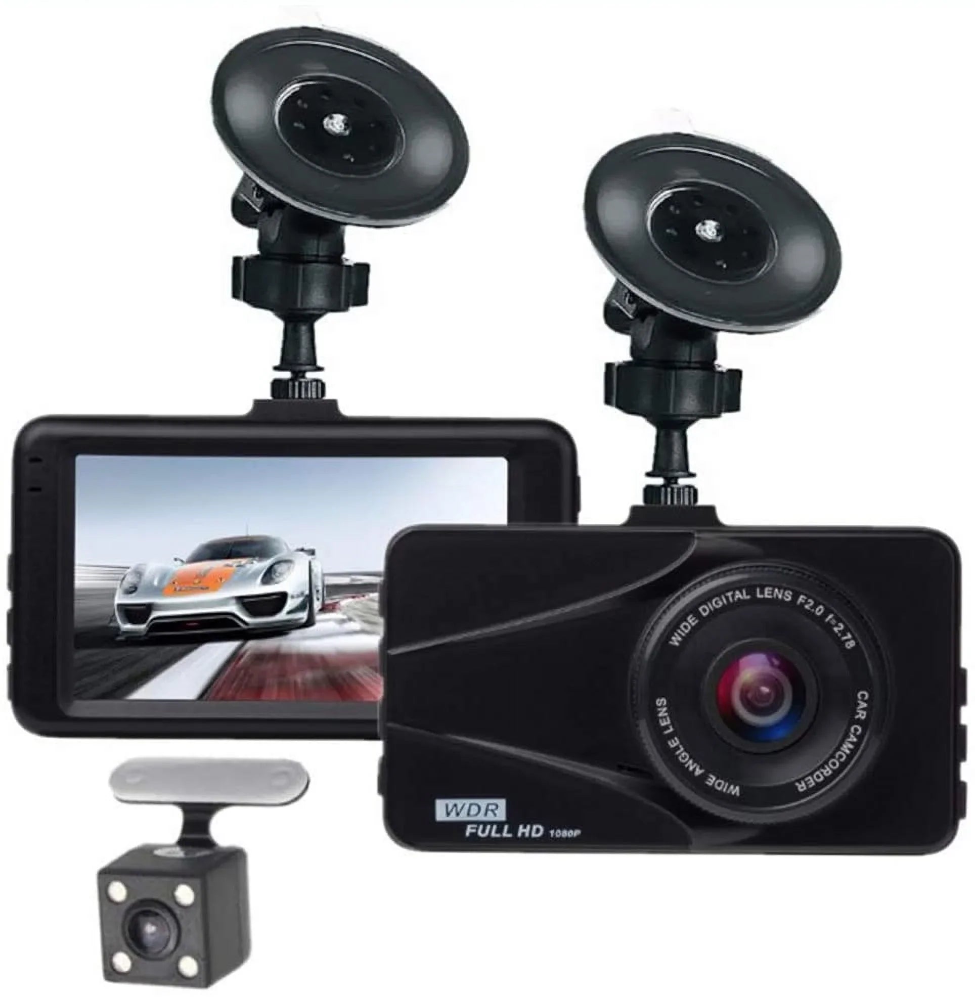 T670 Plus DVR Dash Cam For Tesla Dual Travel Recorder Full HD 3" LCD Screen 170° Wide Angle, WDR, G-Sensor, Loop Recording Motion Detection Excellent Video Images