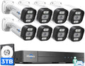 Hiseeu PoE Security Camera System,8PCS 5MP IP Security Camera for Indoor Outdoor,4K PoE NVR 16CH Expandable with 3TB Hard Drive,Person/Vehicle Detect,Audio Video Monitoring