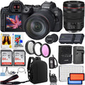 Canon EOS R6 Mark II Mirrorless Camera with Canon RF 24-105mm f/4 L IS USM Lens + 2pc 64GB Memory Cards + LED Video Light + Spare Battery + Case & More