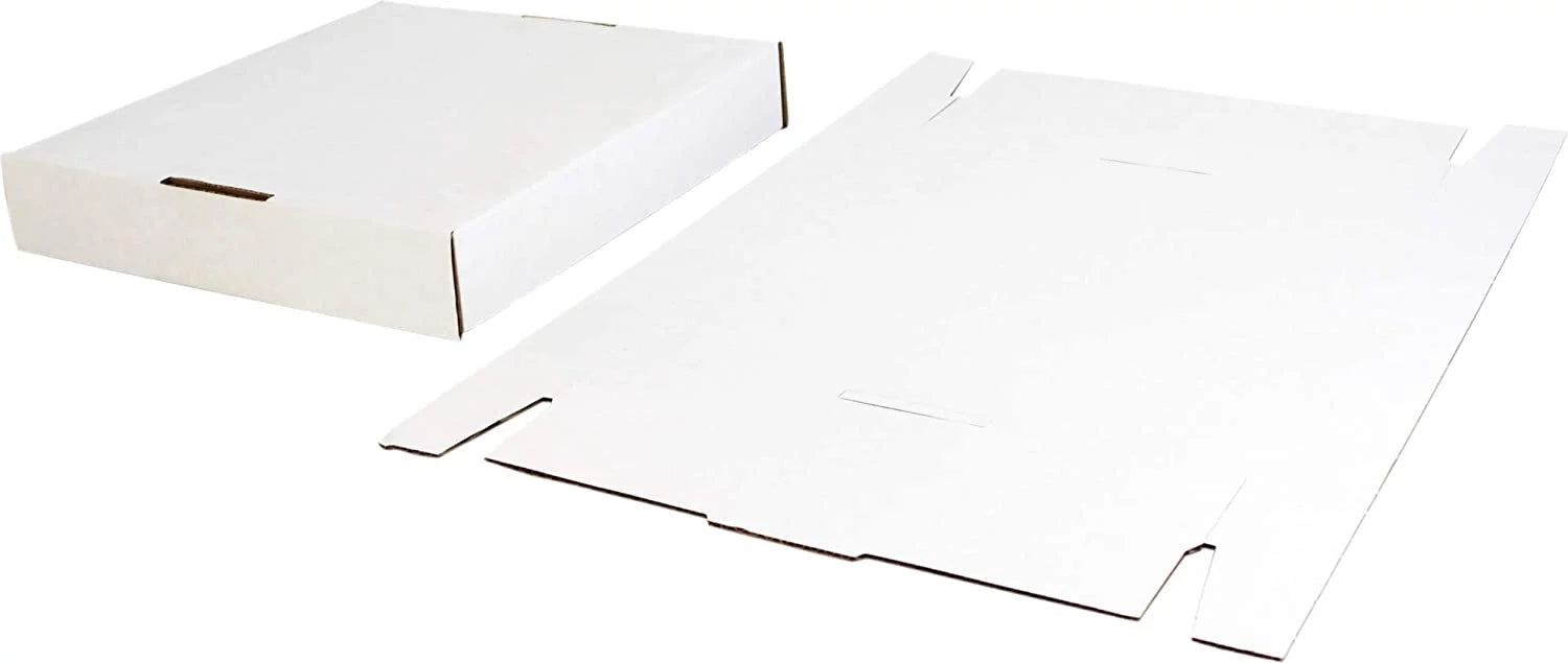 12" Vinyl Record Storage Box - Sturdy Cardboard with Removable Lid - Holds up to 90 Records or Laser Discs - Set of 10 Boxes #12BC13