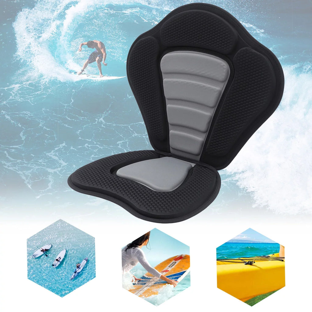 Adjustable Padded Kayak Seat Detachable Backpack Bag Canoe Backrest Storage Kayak Seat Deluxe Padded Watercraft Seat with Storage Bag Adjustable for Kayaking, Canoeing, Drifting, Rafting, Fishing