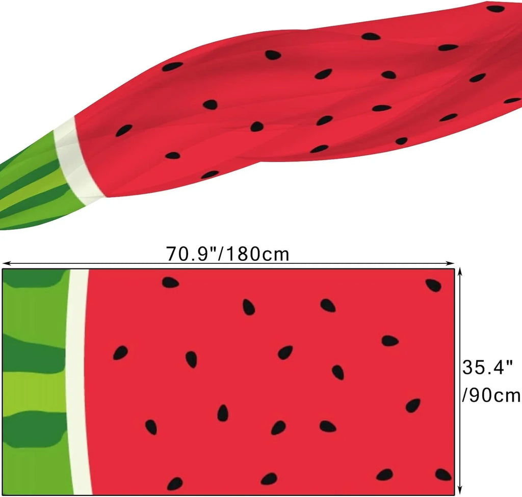 Hyjoy Watermelon Slice Seed And Skin Long Silk Neck Scarf Lightweight Shawl Wrap Scarves for Women Girls