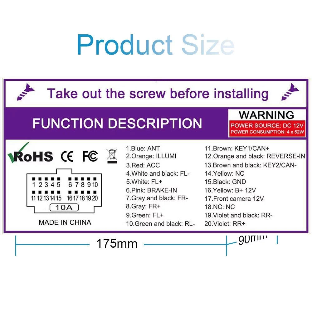 KingFurt Car Stereo with Apple Carplay & Android Auto Play MP5 Camera 7" HD Screen, FM Radio, Mirror Link