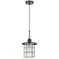 Cal Lighting Silverton Metal & Glass Pendant Fixture - Dark Bronze - 8.50 x 8.50 x 15 in