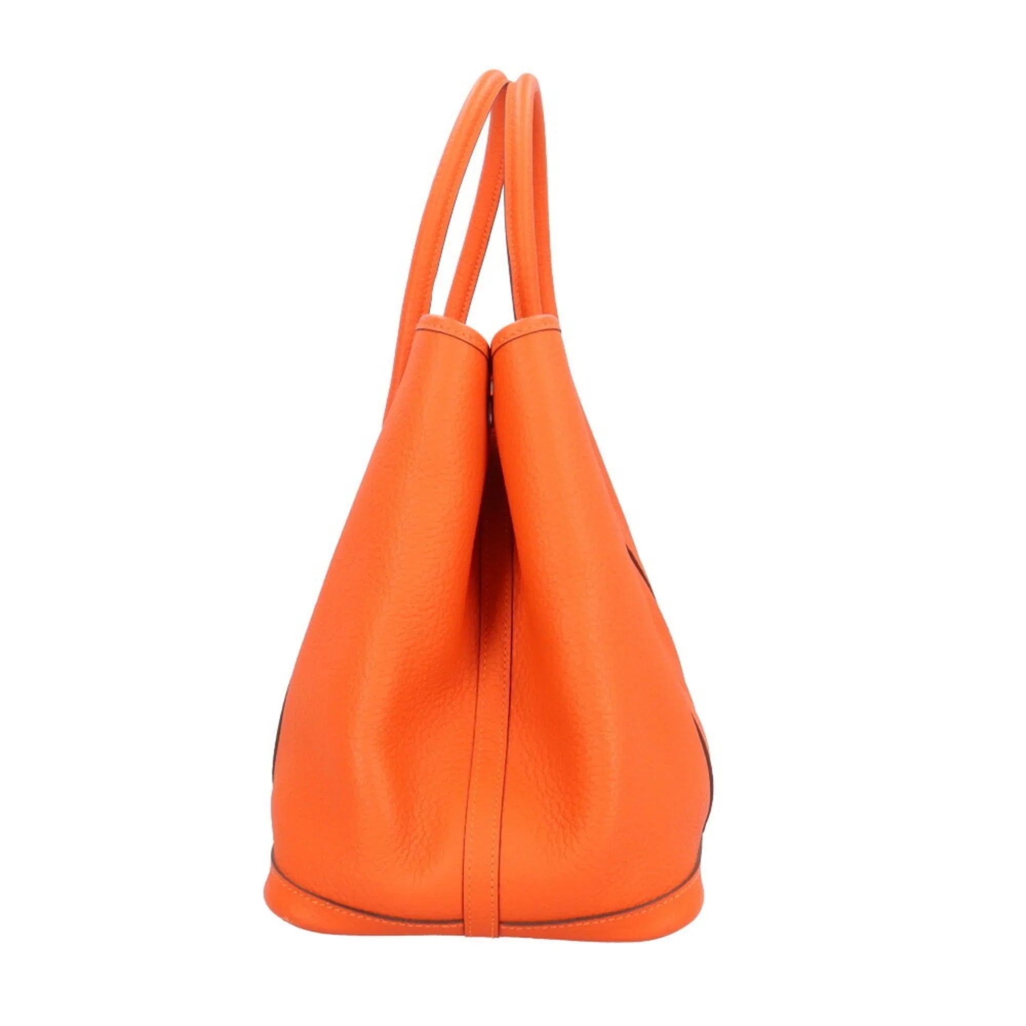 Pre-Owned Hermes Garden PM Tote Bag Leather Orange Ladies HERMES (Good)