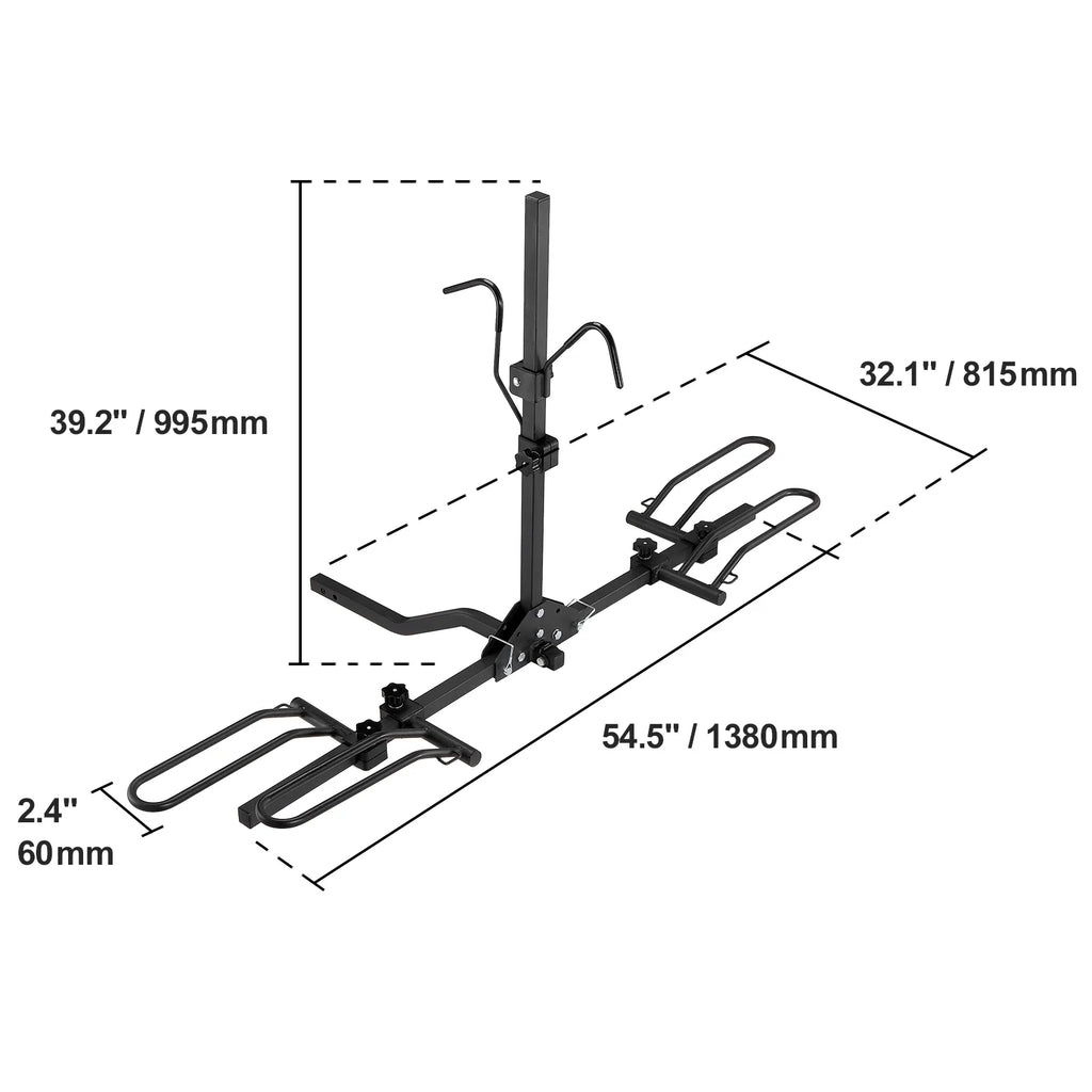 BENTISM 2-Bike Rack 80LBS Hitch Mount Folding Carrier Car Truck SUV 1.25"/2" Receiver