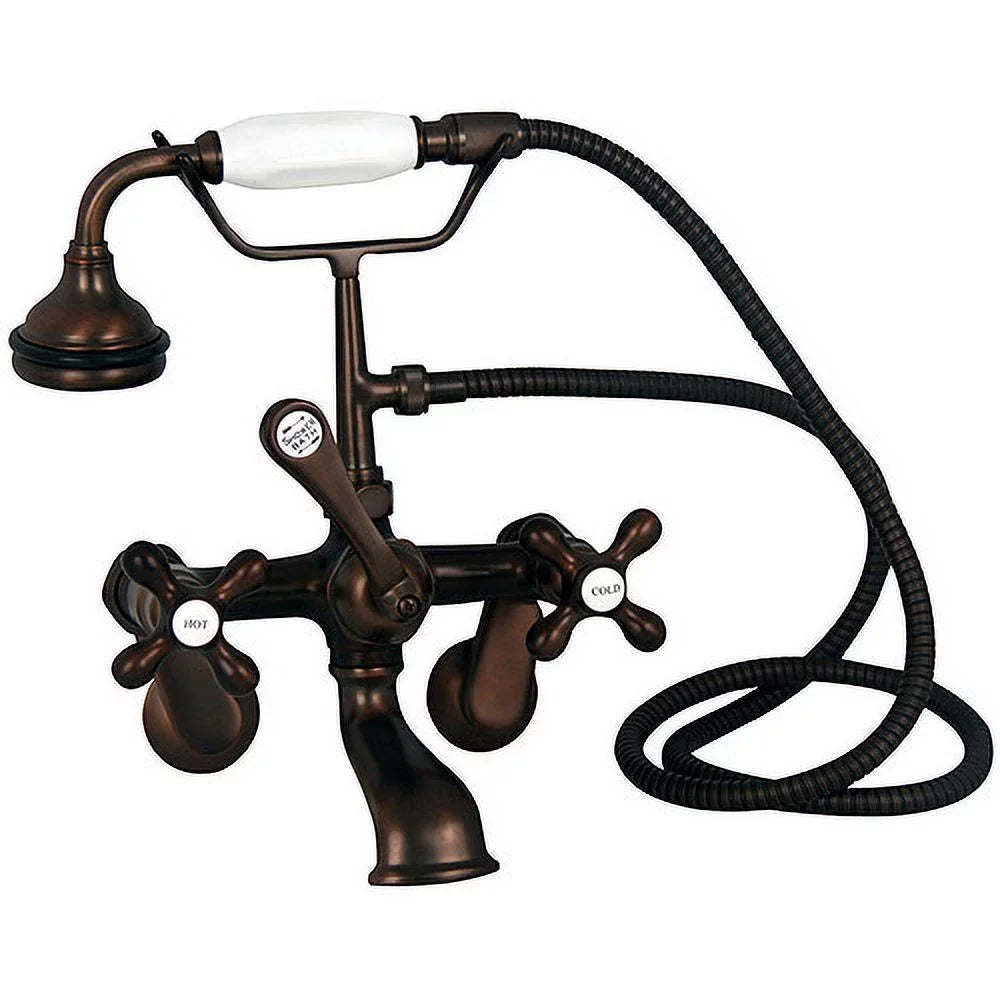 TKCTRN60-ORB4 Tub Kit 60 CI Roll Top Shower Rd Filler Supplies Drain-Oil Rubbed Bronze