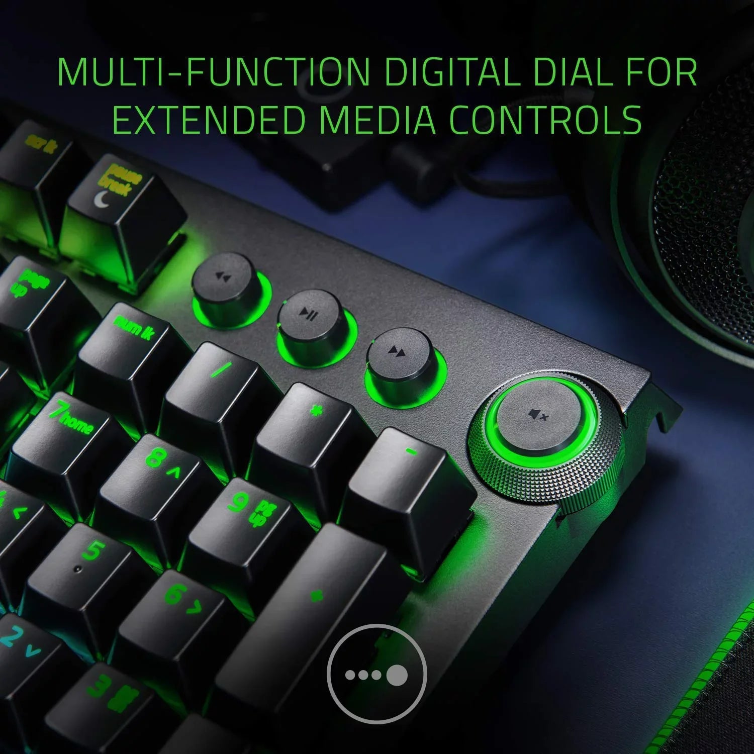 Razer BlackWidow Elite: Esports Gaming Keyboard - Multi-Function Digital Dial with Dedicated Media Controls - Ergonomic Wrist Rest - Razer Orange Mechanical Switches (Tactile and Silent)