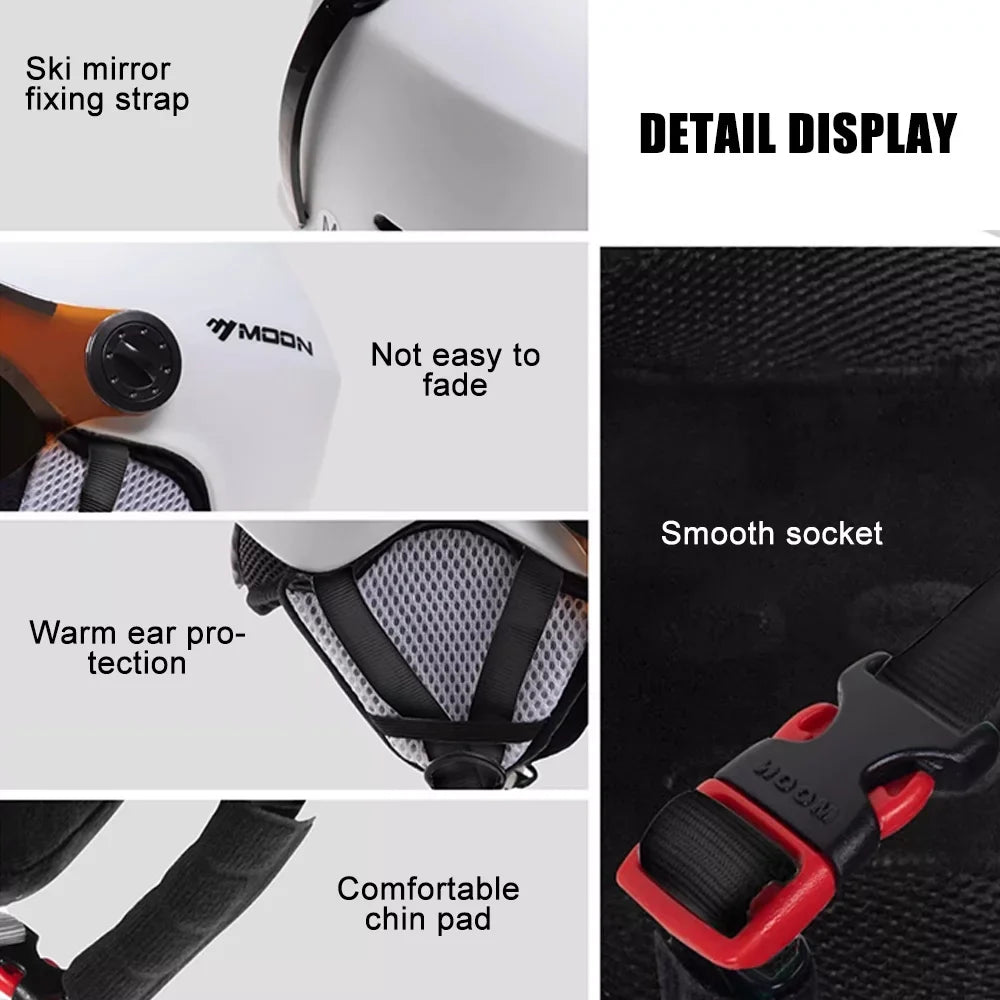 MOON Skiing Snowboard Skateboard Helmets - Winter Windproof Cycling Safety Gear