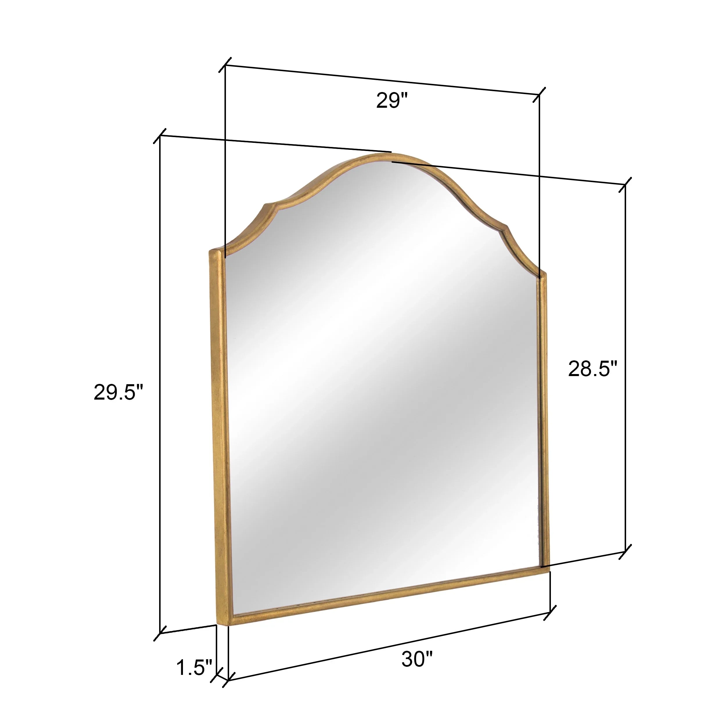 Lizette Gold Wide Arch Metal Farmhouse Wall Mirror