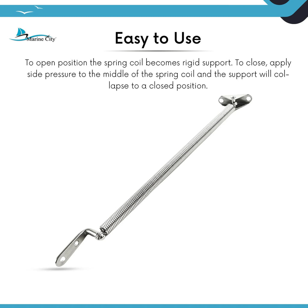 Marine City Stainless-Steel Hatch Spring Adjuster with U-Bolt and L-Shape Plate 8-1/4 inches or 10-1/4 inches Length: 10-1/4 inches