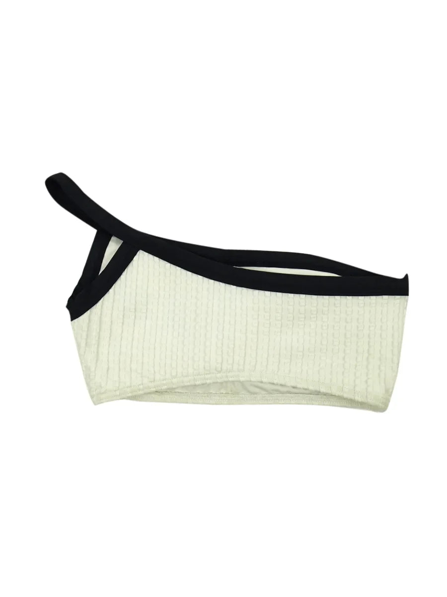 L Space Womens Axel One Shoulder Crop Bikini Swim Top