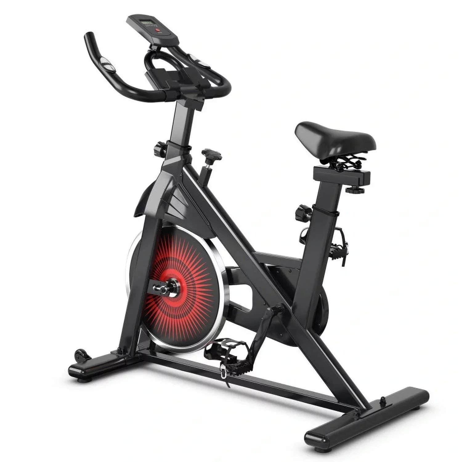 FEIKUQI Exercise Bicycle, Adjustable Resistance Silent Belt Drive, Gym Indoor Stationary Bike, Red
