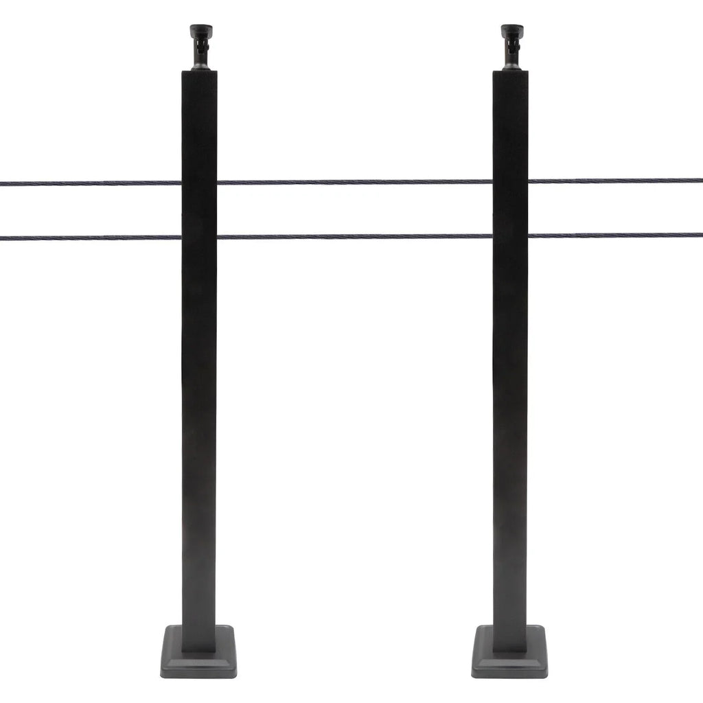 Cable Railing Post 36''x2''x2'' Stainless Steel Square Fence Post Level Two Sides Pre-Drilled for Wood Concrete Level Deck Cable Railing System