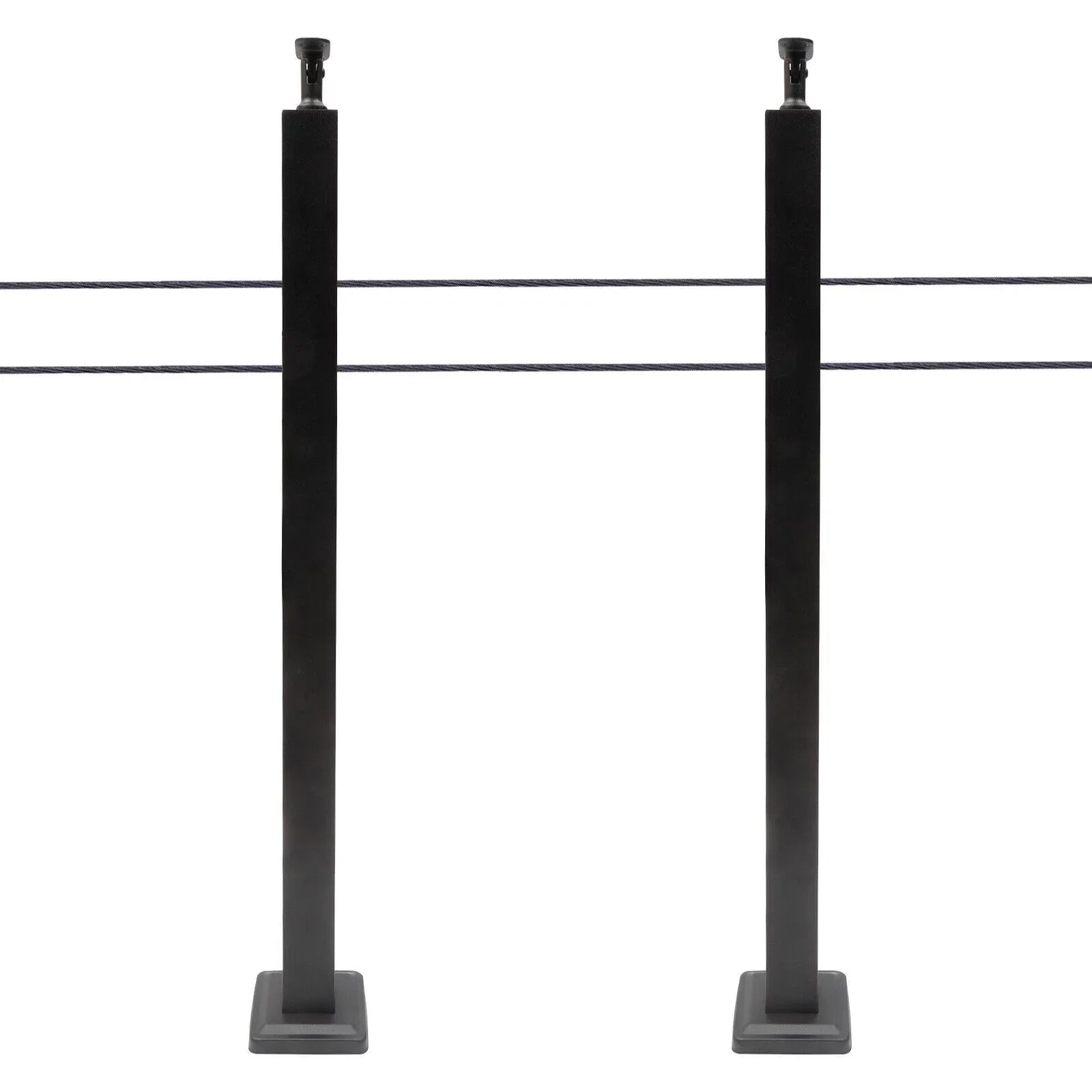 Cable Railing Post 36''x2''x2'' Stainless Steel Square Fence Post Level Two Sides Pre-Drilled for Wood Concrete Level Deck Cable Railing System