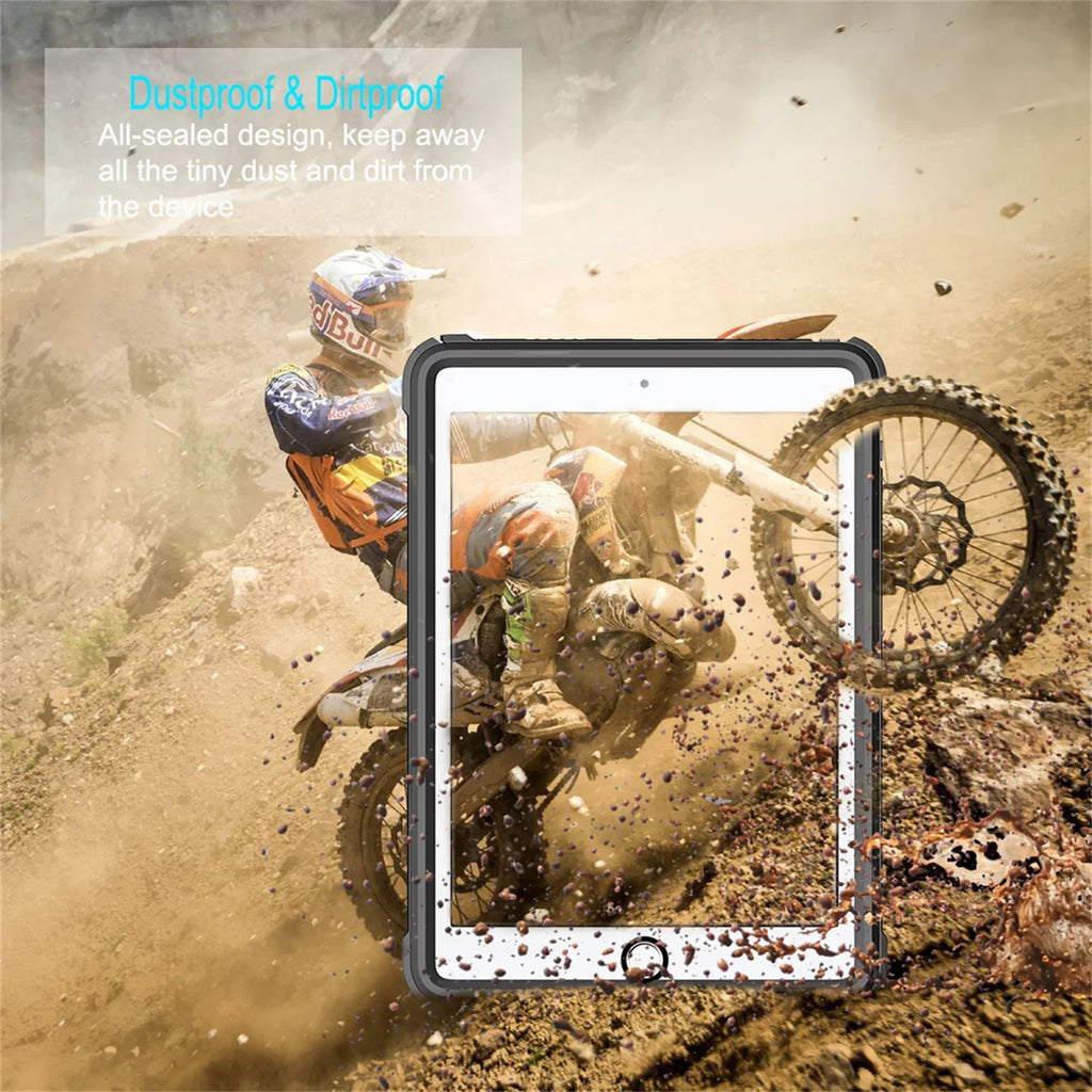 Coating iPad Air 3 Case 2019 Waterproof, iPad Pro 10.5 Case Rugged Full Body Protective Transparent Wrap with Built in Screen Protector Shockproof Case for iPad Air 3 2019/ iPad Pro 10.5 2017,Black