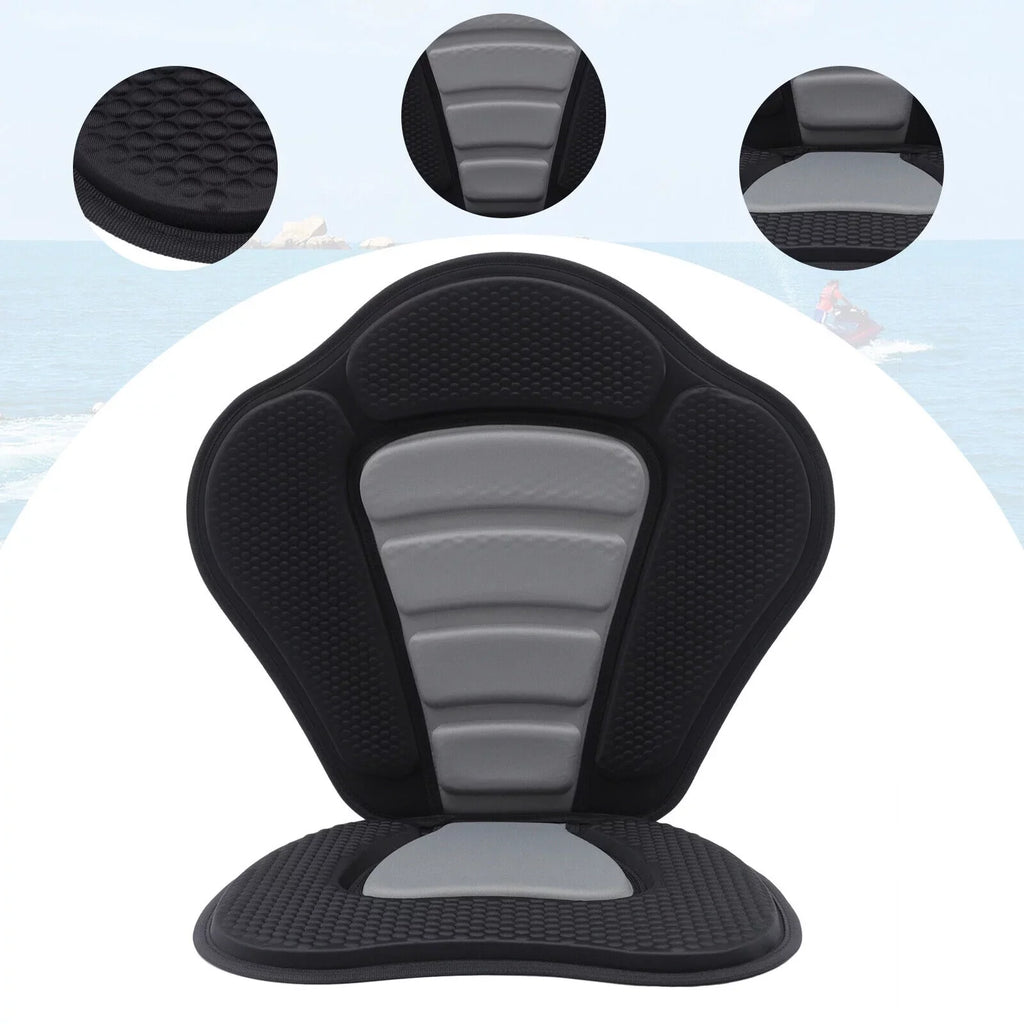 Adjustable Padded Kayak Seat Detachable Backpack Bag Canoe Backrest Storage Kayak Seat Deluxe Padded Watercraft Seat with Storage Bag Adjustable for Kayaking, Canoeing, Drifting, Rafting, Fishing
