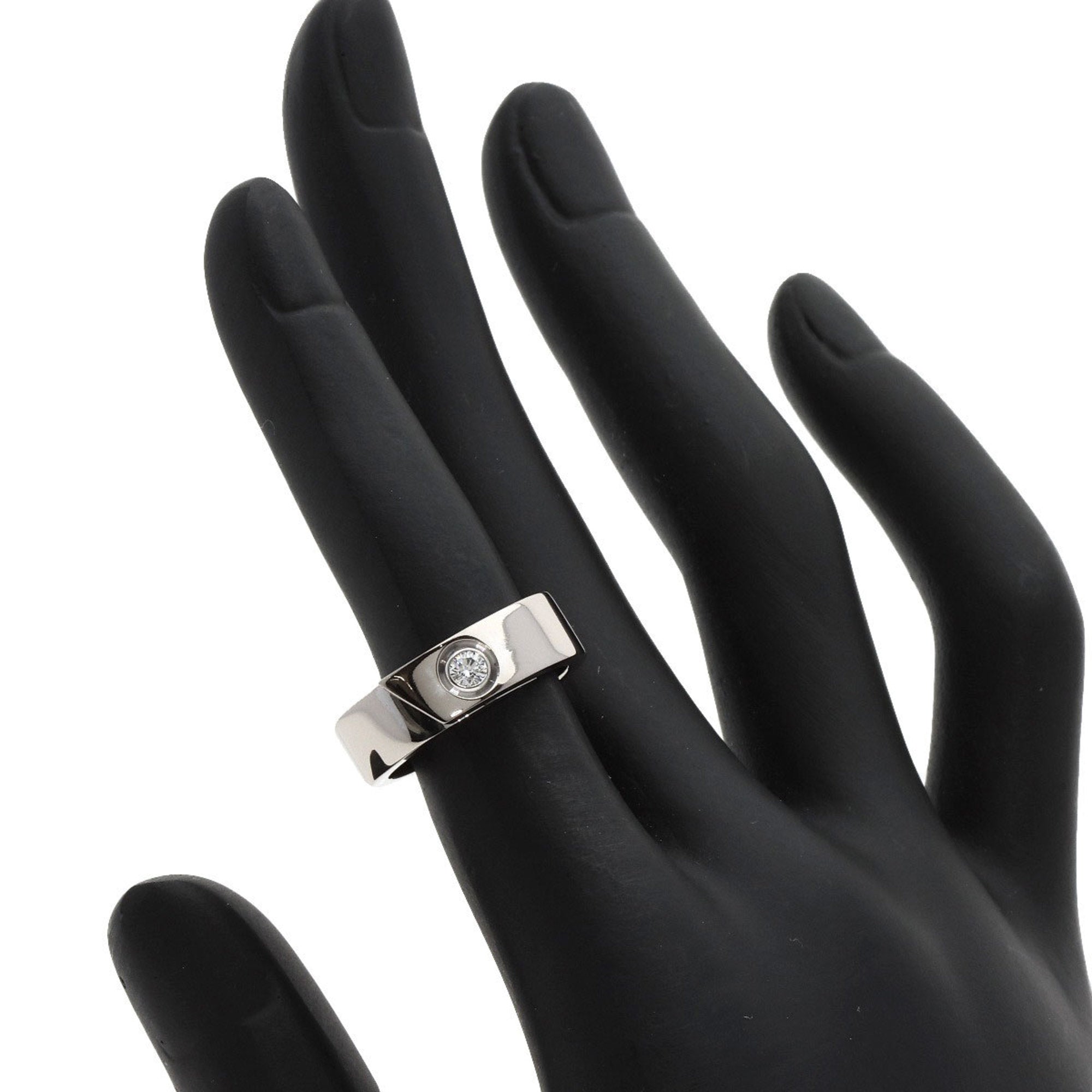 Pre-Owned Cartier Anniversary 1P Diamond #48 Ring, K18 White Gold, Women's, CARTIER (Good)