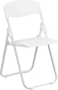 HERCULES Series 500 Lb. Capacity Heavy Duty White Plastic Folding Chair With Built-In Ganging Brackets