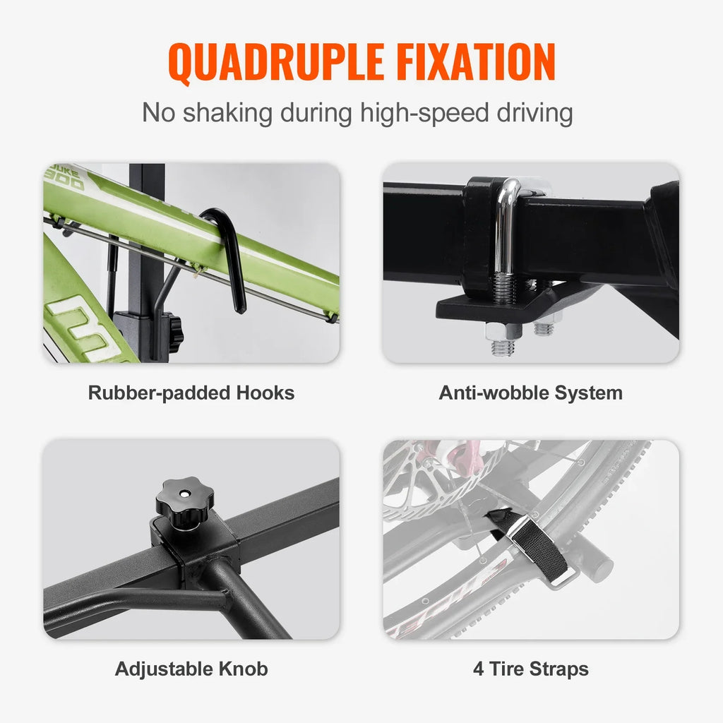 BENTISM 2-Bike Rack 80LBS Hitch Mount Folding Carrier Car Truck SUV 1.25"/2" Receiver