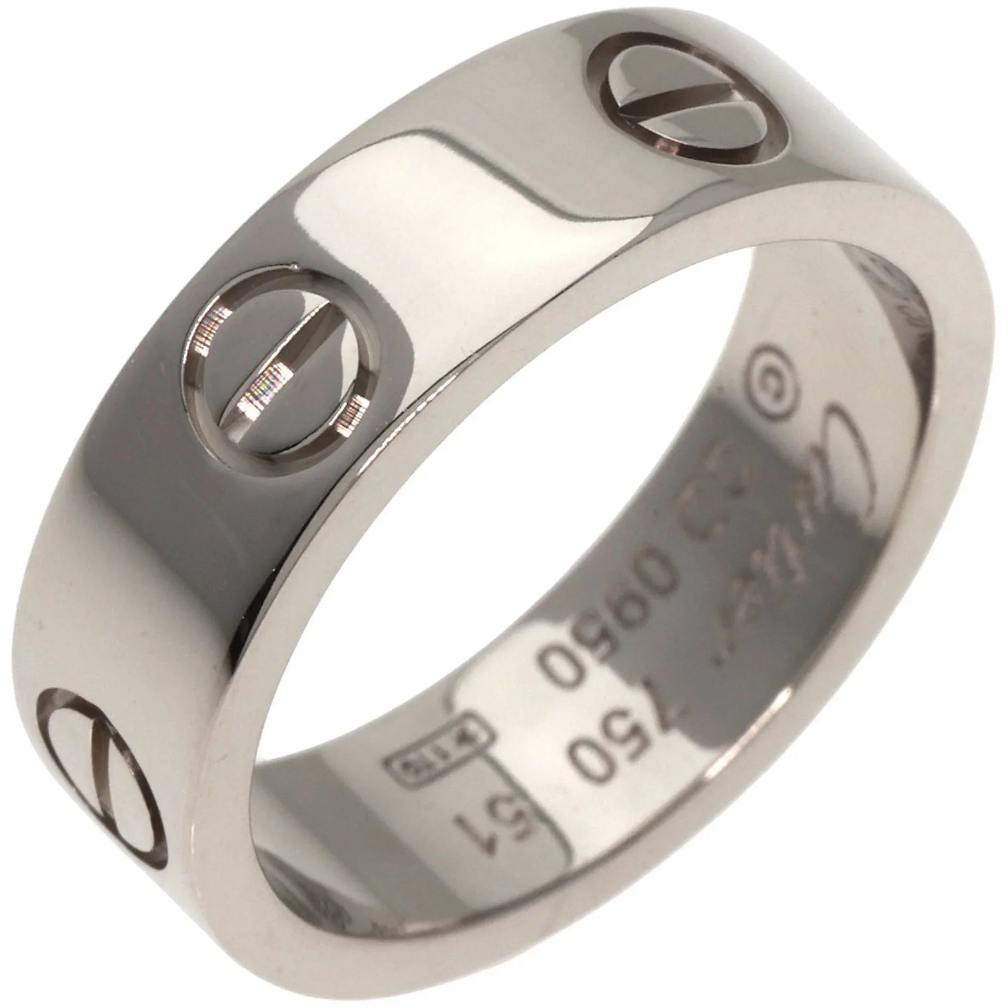 Pre-Owned Cartier Love Ring #51 Ring, 18K White Gold, Women's, CARTIER (Good)