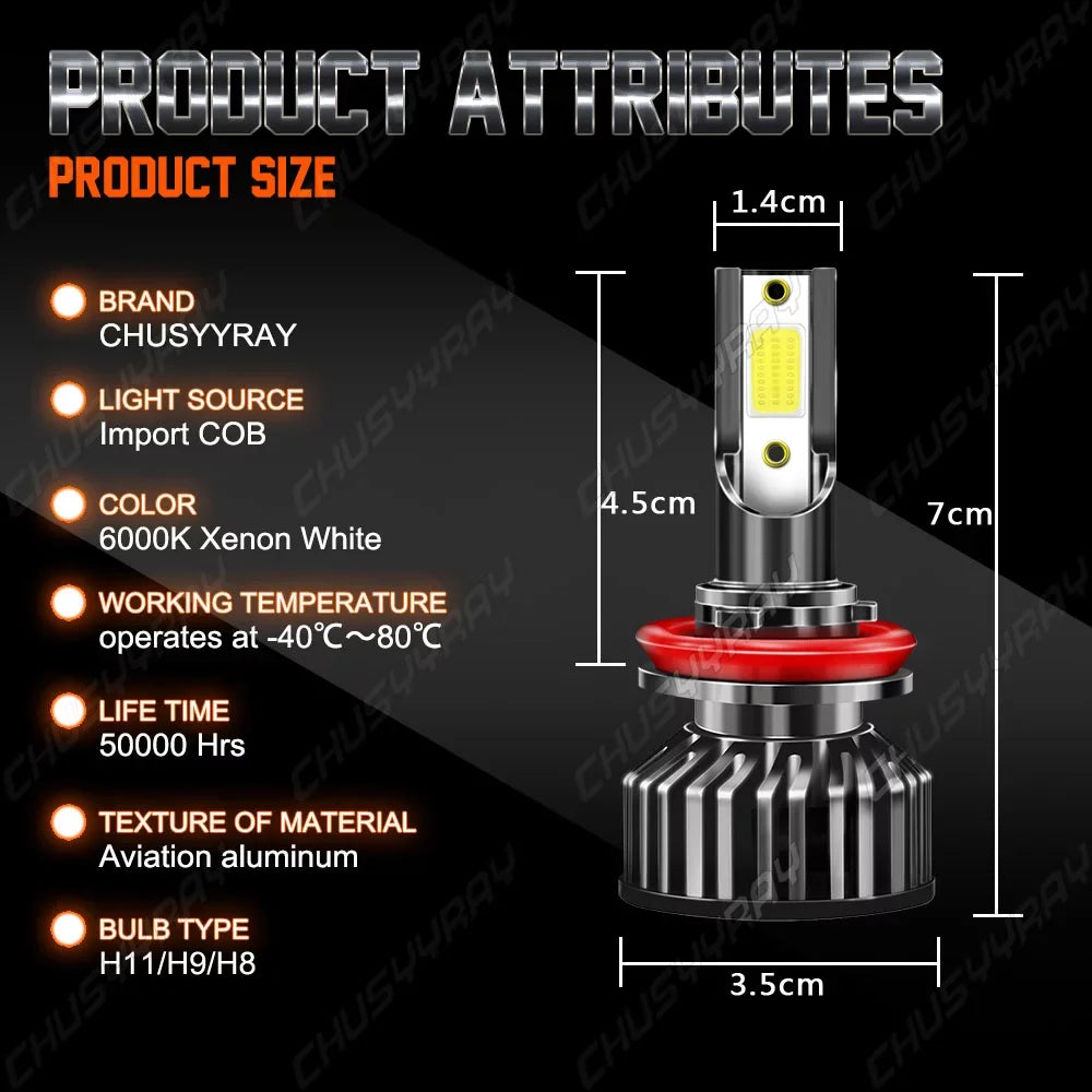 Suitable for Toyota Tacoma 2016 2017 2018 2019 2020 H11 LED Headlight High Low Bulbs Kit
